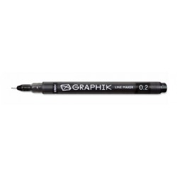 Marcatore a linea Graphik nero Derwent