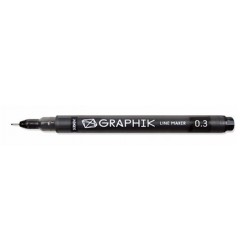 Marcatore a linea Graphik nero Derwent