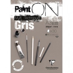 Bloc Clairefontaine Paint'On Gris 250g