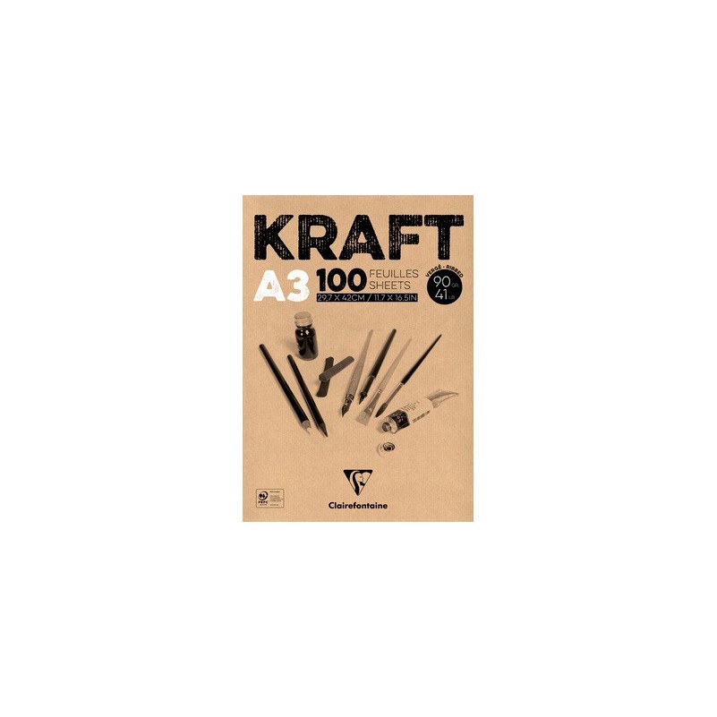 Bloc Kraft Clairefontaine 90g
