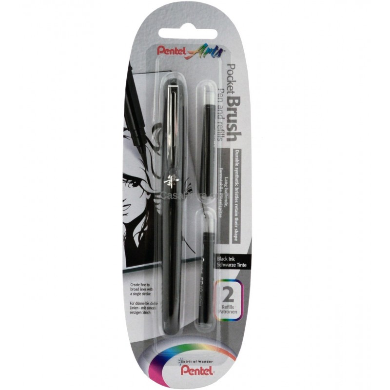 Penna a pennello Pentel + 2 cartucce