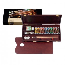 Set di colori ad olio e accessori per cartelle di legno Rembrandt