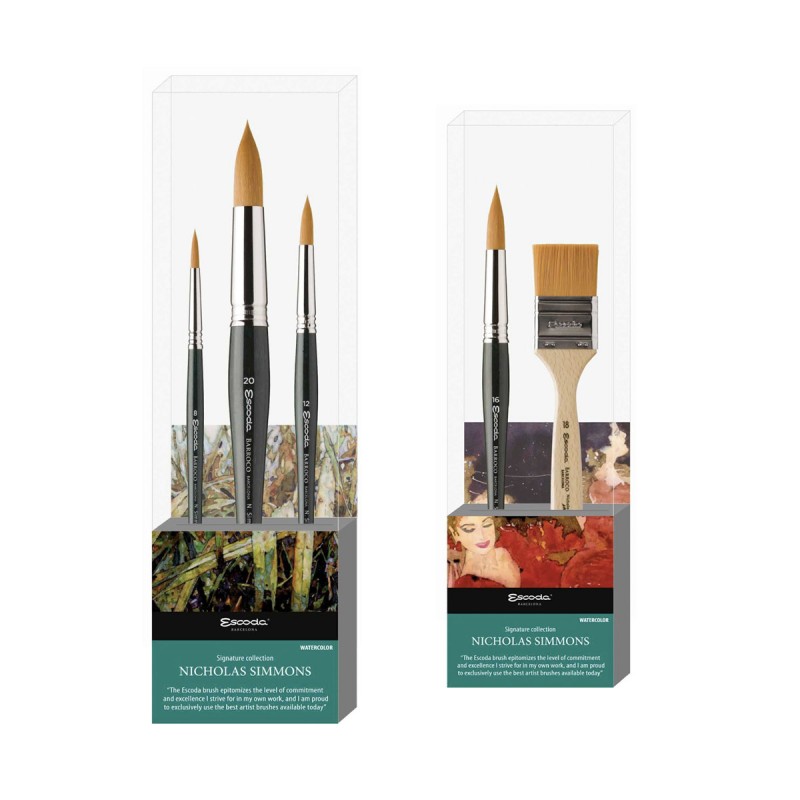 Set Pinceles Escoda Nicholas Simmons Acuarela Signature Collection
