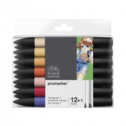 Set 12+1 Promarker Winsor&Newton a doppia punta