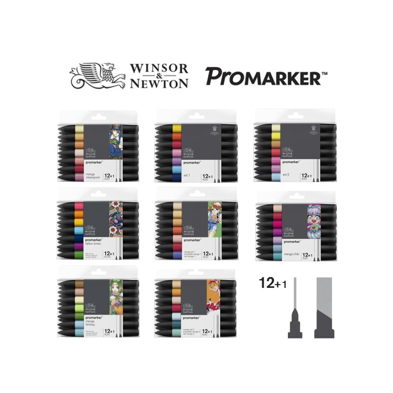 Set 12+1 Promarker Winsor&Newton doble punta