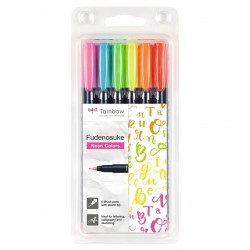 Set 6 Fudenosuke Neón Tombow - Casa Piera