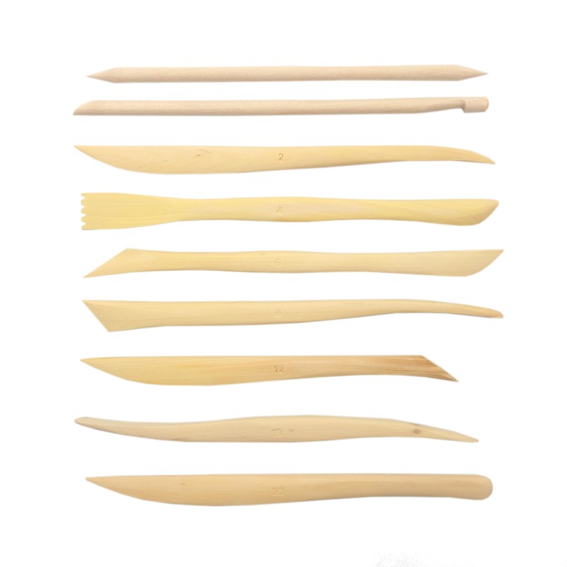 Set Herramientas Madera Modelaje 9 piezas Michel