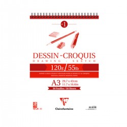 Bloc Dibujo Dessin Croquis Clairefontaine Espiral 120g