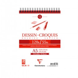Bloc Dibujo Dessin Croquis Clairefontaine Espiral 120g