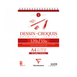 Bloc Dibujo Dessin Croquis Clairefontaine Espiral 120g