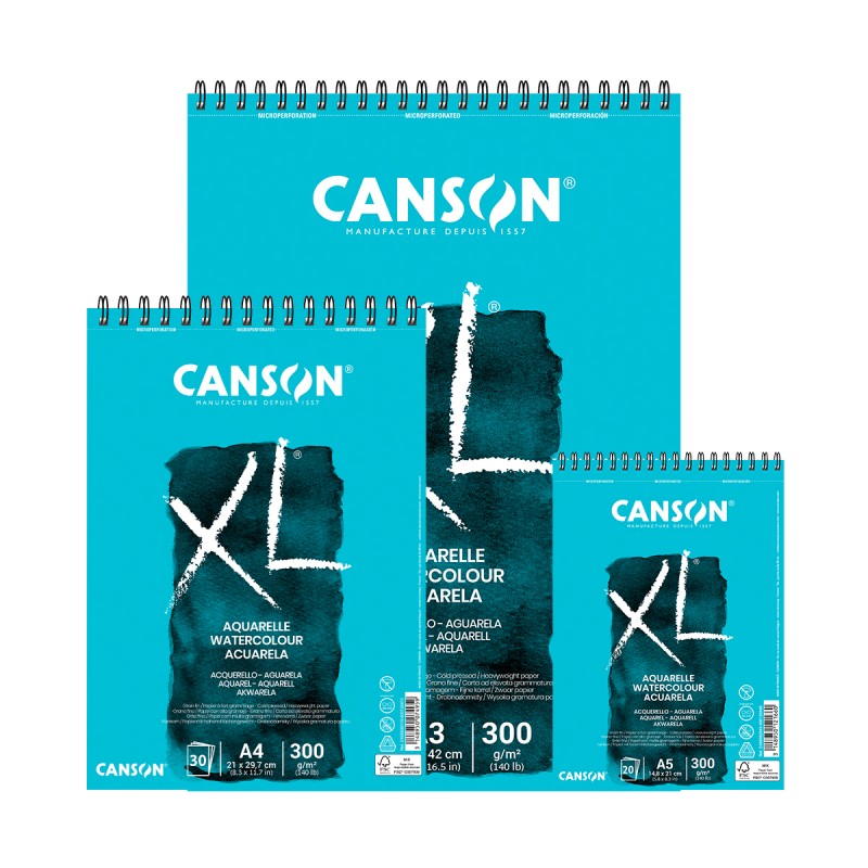 Canson Watercolour Blocco note per acquerello XL rilegato a spirale