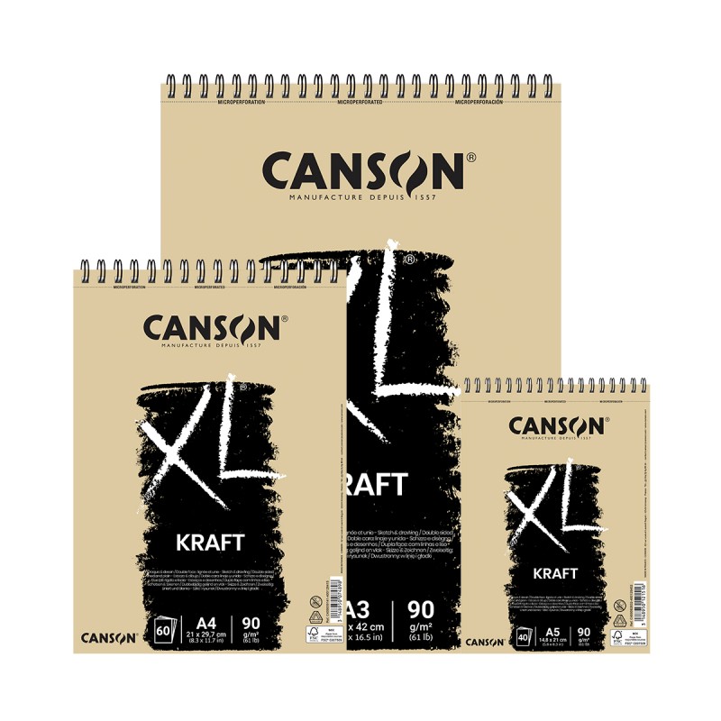 Blocco note XL Kraft Canson rilegato a spirale