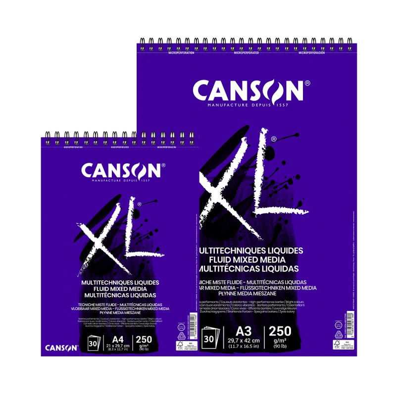 Bloc XL Fluid Mixed Media Canson Con Espiral