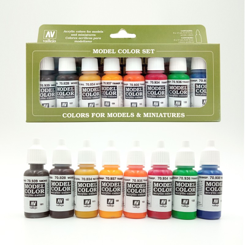 Colore modello Vallejo Set base trasparente
