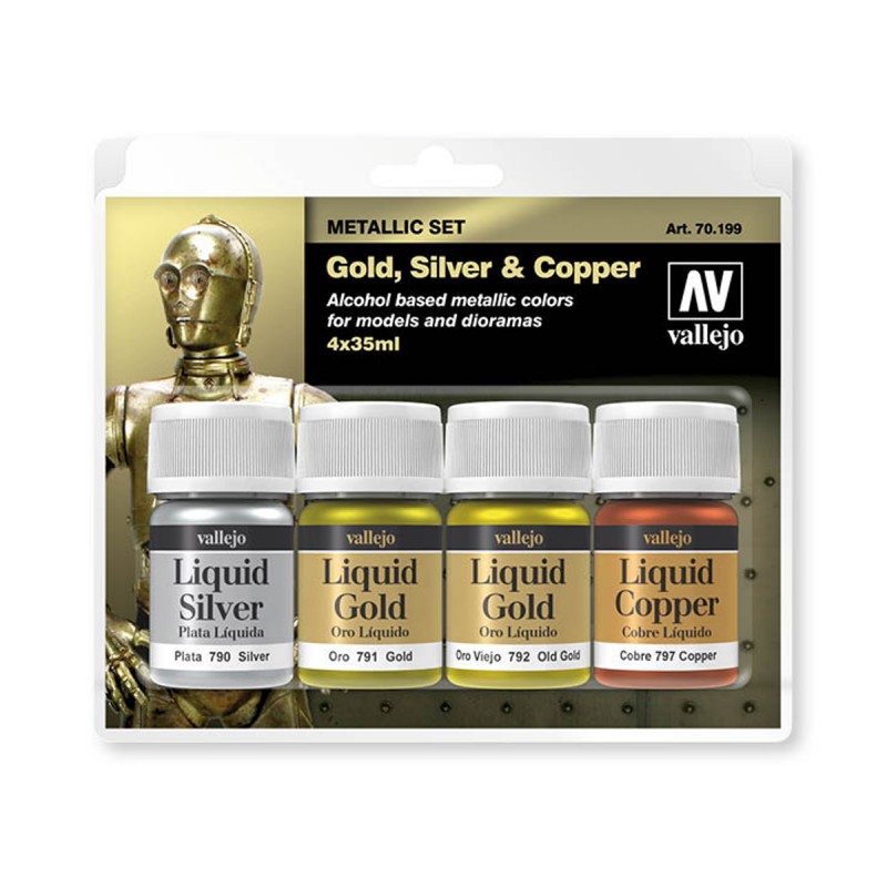 Set Liquid Gold Vallejo Metalizados