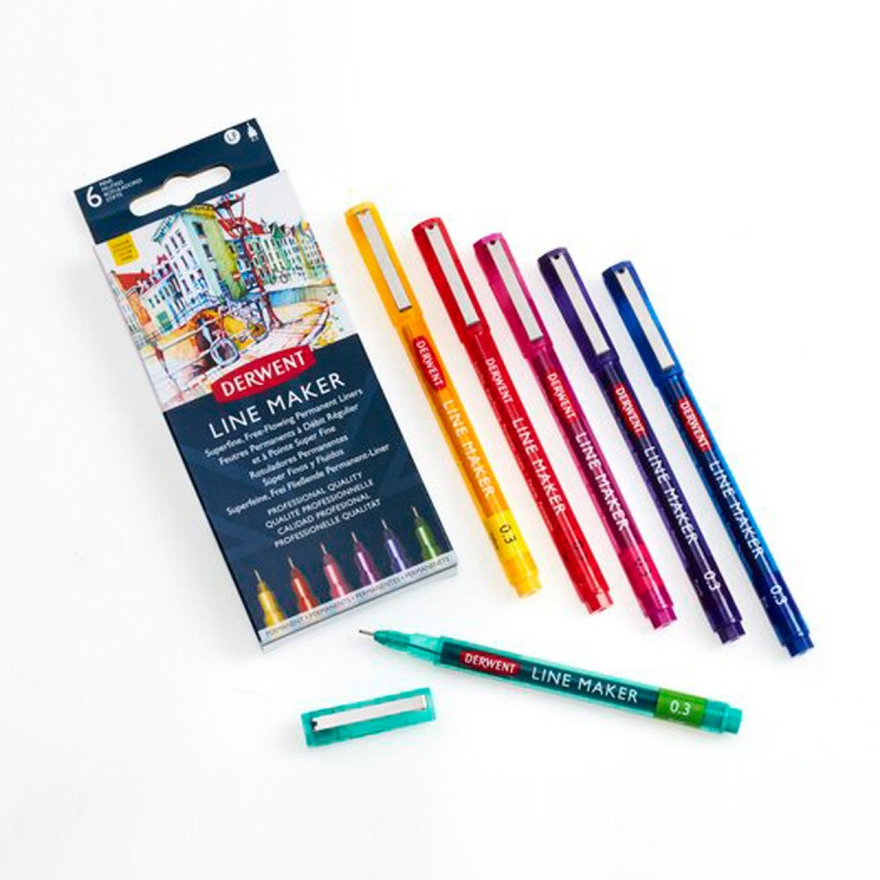 Set 6 Line Maker Colores Derwent