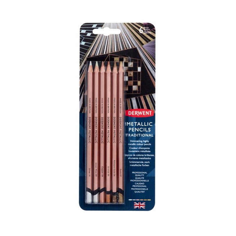 Set 6 Llapis Metallic Traditional Derwent
