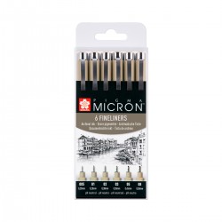 Set 6 Rotuladores Pigma Micron Sakura