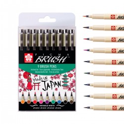 Set 9 Retoladors Pigma Brush Sakura | Casa Piera Belles Arts Barcelona