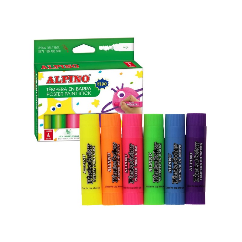 Scatola 6 Gouache Stick fluorescente Alpine
