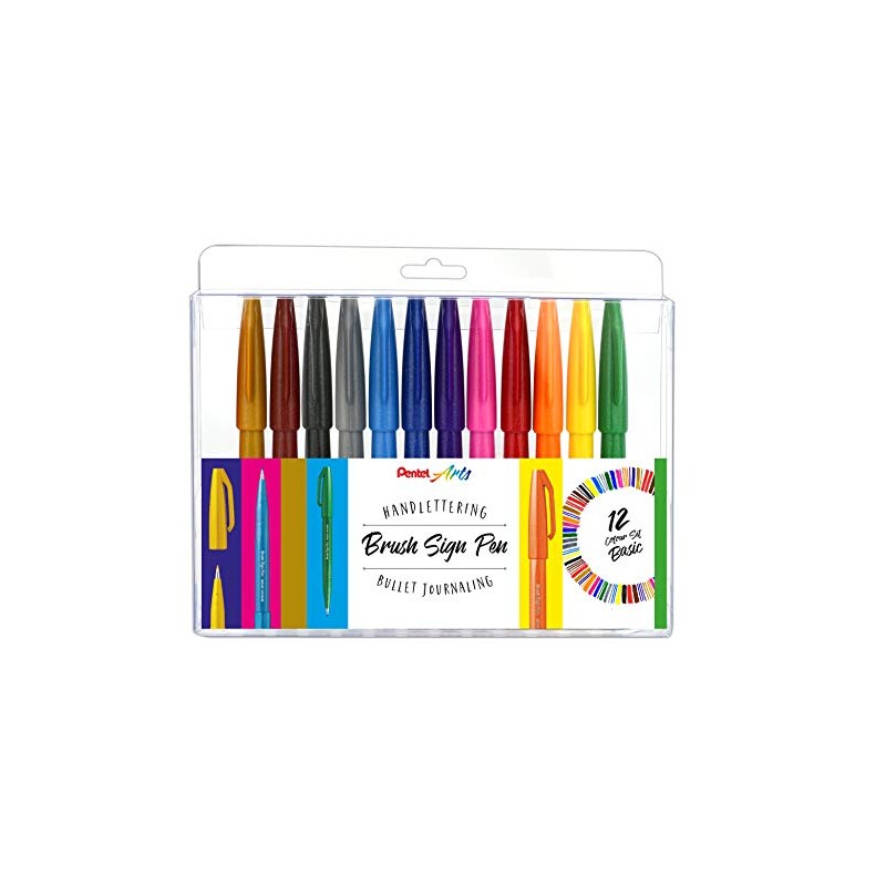 Set 12 penne a pennello Basic Pentel