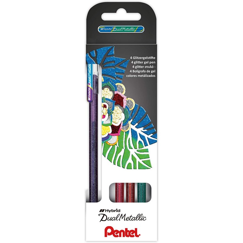 Set Bolígrafos Dual Metallic 4COL Pentel