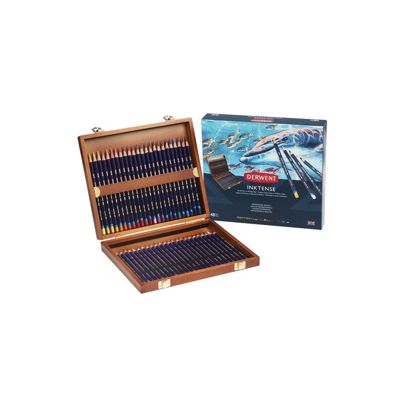 Caja Madera Lápices Inktense Derwent