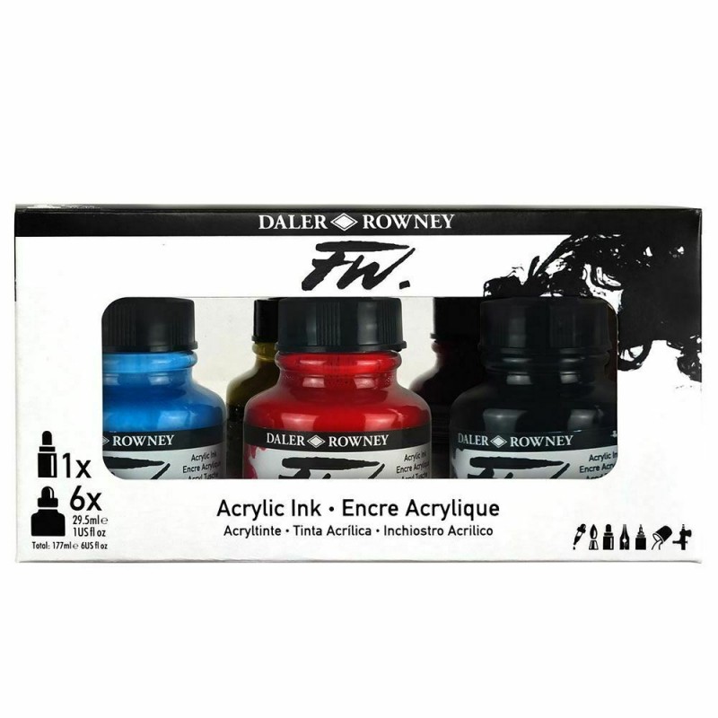 Set 6 Tintas Acrilicas FW Daler&Rowney