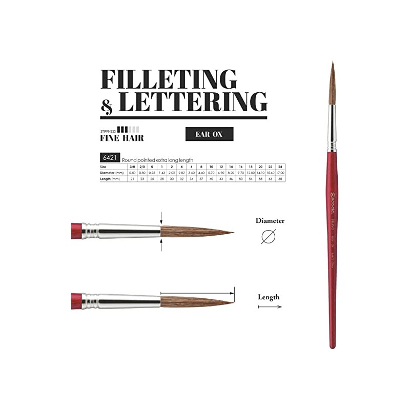 Pincel Escoda Buey Filetear 6421