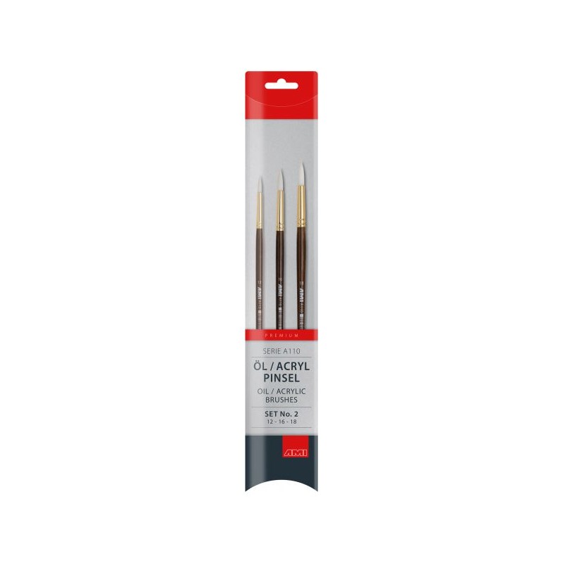 Set di 3 spazzole rotonde Serie A110 Ami