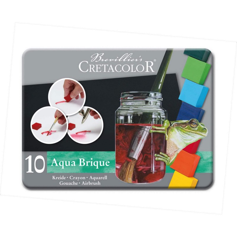 Caja Aqua Brique, Pintura De Acuarela En Forma de Bloque Cretacolor
