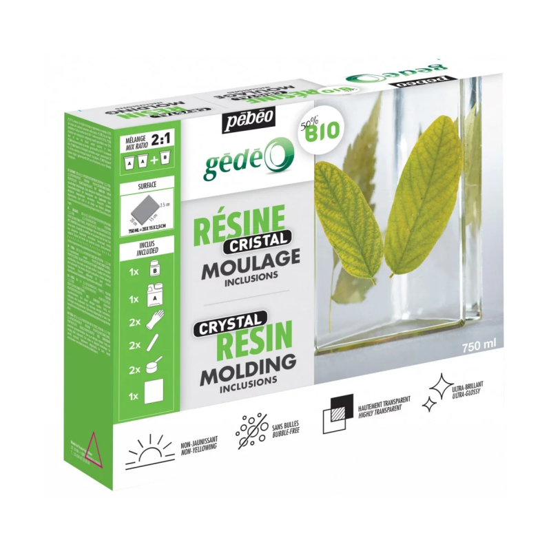 Kit Resina Cristal Bio Pebeo